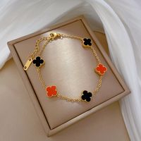 Fashion Constellation Heart Shape Flower Titanium Steel Inlaid Gold Zircon Bracelets 1 Piece sku image 48