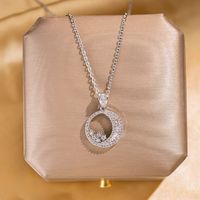 Wholesale Fashion Shell Elk 304 Stainless Steel Copper Plating 18K Gold Plated White-Plated K Artificial Pearls Zircon Pendant Necklace sku image 103