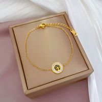 Fashion Constellation Heart Shape Flower Titanium Steel Inlaid Gold Zircon Bracelets 1 Piece sku image 32