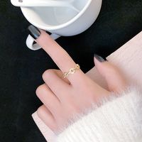 Fashion Heart Shape Flower Bow Knot Copper Inlay Artificial Pearls Zircon Open Ring 1 Piece sku image 21