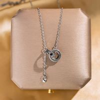 Wholesale Fashion Shell Elk 304 Stainless Steel Copper Plating 18K Gold Plated White-Plated K Artificial Pearls Zircon Pendant Necklace sku image 102