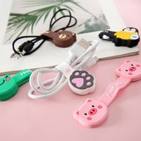 Cartoon Magnetic Cable Winder Cute Silicone Hub Earphone Harness Container Creative Desktop Cord Manager main image 4