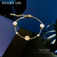 Fashion Constellation Heart Shape Flower Titanium Steel Inlaid Gold Zircon Bracelets 1 Piece sku image 45