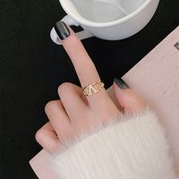 Fashion Heart Shape Flower Bow Knot Copper Inlay Artificial Pearls Zircon Open Ring 1 Piece sku image 19