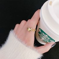 Fashion Heart Shape Flower Bow Knot Copper Inlay Artificial Pearls Zircon Open Ring 1 Piece sku image 6