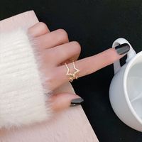 Fashion Heart Shape Flower Bow Knot Copper Inlay Artificial Pearls Zircon Open Ring 1 Piece sku image 73