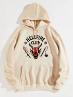 Femmes Sweat À Capuche Manche Longue Hoodies Et Pulls Molletonnés Impression Poche Hip Hop Lettre Démon Flamme main image 5