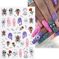 Halloween Cool Style Pumpkin Spider Grimace Paper Nail Patches 1 Piece main image 5