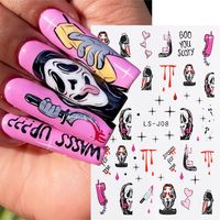 Halloween Cool Style Pumpkin Spider Grimace Paper Nail Patches 1 Piece main image 2