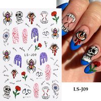 Halloween Cool Style Pumpkin Spider Grimace Paper Nail Patches 1 Piece sku image 2
