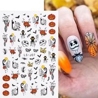 Halloween Cool Style Pumpkin Spider Grimace Paper Nail Patches 1 Piece main image 1