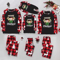 Casual Christmas Tree Letter Elk Cotton Polyester Pants Sets Straight Pants Blouse Family Matching Outfits main image 3
