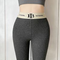 Leggings Largos Hasta Los Tobillos Con Letras Estilo Simple Para Mujer main image 5