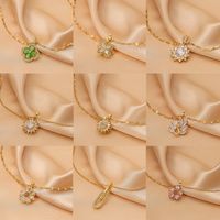 Wholesale Fashion Shell Elk 304 Stainless Steel Copper Plating 18K Gold Plated White-Plated K Artificial Pearls Zircon Pendant Necklace main image 4