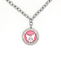 Cute Fashion Cartoon Character Titanium Steel Hollow Out Pendant Necklace sku image 3