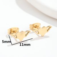 1 Pair Fashion Heart Shape Smiley Face Wings Stainless Steel Plating Hollow Out Ear Studs sku image 14