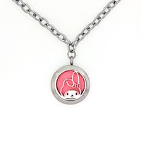 Cute Fashion Cartoon Character Titanium Steel Hollow Out Pendant Necklace sku image 2