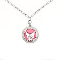 Cute Fashion Cartoon Character Titanium Steel Hollow Out Pendant Necklace sku image 11