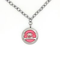 Cute Fashion Cartoon Character Titanium Steel Hollow Out Pendant Necklace sku image 4