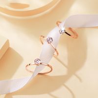 Simple Style Round Heart Shape Butterfly Titanium Steel Plating Inlay Zircon Rings 1 Piece main image 3