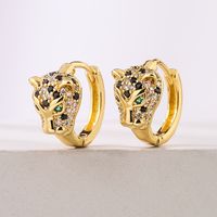 Fashion Animal Leopard Copper Plating Zircon Earrings 1 Pair main image 1
