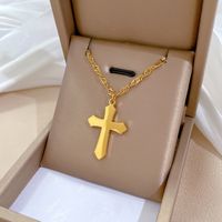 Wholesale Ethnic Style Cross Titanium Steel Pendant Necklace main image 1