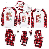 Casual Christmas Tree Letter Elk Cotton Polyester Pants Sets Straight Pants Blouse Family Matching Outfits main image 5
