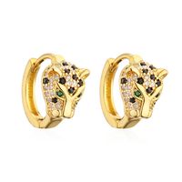 Fashion Animal Leopard Copper Plating Zircon Earrings 1 Pair sku image 1