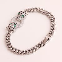 Hip-hop Leopard Copper Bracelets In Bulk sku image 2