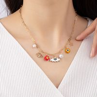 1 Piece Vacation Devil's Eye Star Heart Shape Alloy Plating Artificial Pearls Women's Pendant Necklace main image 1