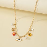 1 Piece Vacation Devil's Eye Star Heart Shape Alloy Plating Artificial Pearls Women's Pendant Necklace main image 4