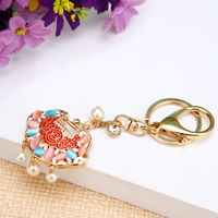 Fashion Heart Shape Ship Flower Alloy Enamel Plating Inlay Zircon Unisex Keychain 1 Piece sku image 13