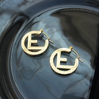 Fashion Geometric Letter Titanium Steel Plating Earrings main image 1