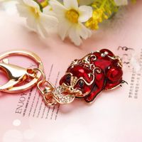 Fashion Heart Shape Ship Flower Alloy Enamel Plating Inlay Zircon Unisex Keychain 1 Piece sku image 33