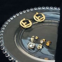 Fashion Geometric Letter Titanium Steel Plating Earrings main image 5