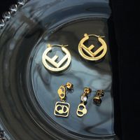 Fashion Geometric Letter Titanium Steel Plating Earrings main image 4