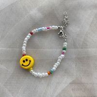 Simple Style Smiley Face Seed Bead Beaded Women's Necklace sku image 1