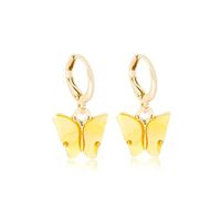 1 Pair Simple Style Smiley Face Butterfly Lightning Metal Enamel Hollow Out Women's Drop Earrings sku image 15