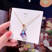 Wholesale Fashion Shell Elk 304 Stainless Steel Copper Plating 18K Gold Plated White-Plated K Artificial Pearls Zircon Pendant Necklace sku image 80