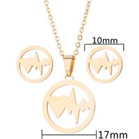 Fashion Electrocardiogram Stainless Steel Jewelry Set 2 Pieces main image 5