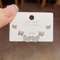Fashion Geometric Copper Plating Artificial Pearls Zircon Earrings 3 Pairs sku image 4