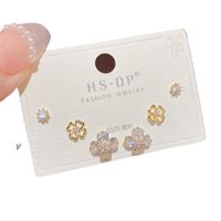 Fashion Geometric Copper Plating Artificial Pearls Zircon Earrings 3 Pairs main image 5