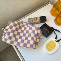 Women's All Seasons Knit Lattice Fashion Square Zipper Cosmetic Bag sku image 2