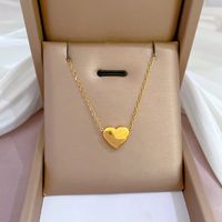 Simple Style Heart Shape Titanium Steel Plating Pendant Necklace main image 1