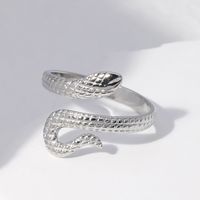 304 Stainless Steel 18K Gold Plated Cool Style Irregular Snake Open Rings main image 2