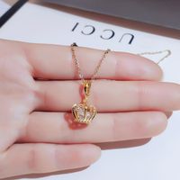 Wholesale Fashion Shell Elk 304 Stainless Steel Copper Plating 18K Gold Plated White-Plated K Artificial Pearls Zircon Pendant Necklace sku image 63