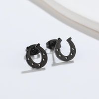 1 Pair Fashion Star Moon Wings Titanium Steel Asymmetrical Plating Hollow Out Ear Studs sku image 19