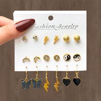 1 Set Elegant Heart Shape Flower Butterfly Alloy Plating Inlay Artificial Gemstones Women's Drop Earrings Ear Studs main image 3