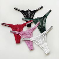 Solid Color Invisible Low Waist Thong Panties main image 3