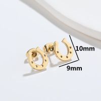 1 Pair Fashion Star Moon Wings Titanium Steel Asymmetrical Plating Hollow Out Ear Studs sku image 17